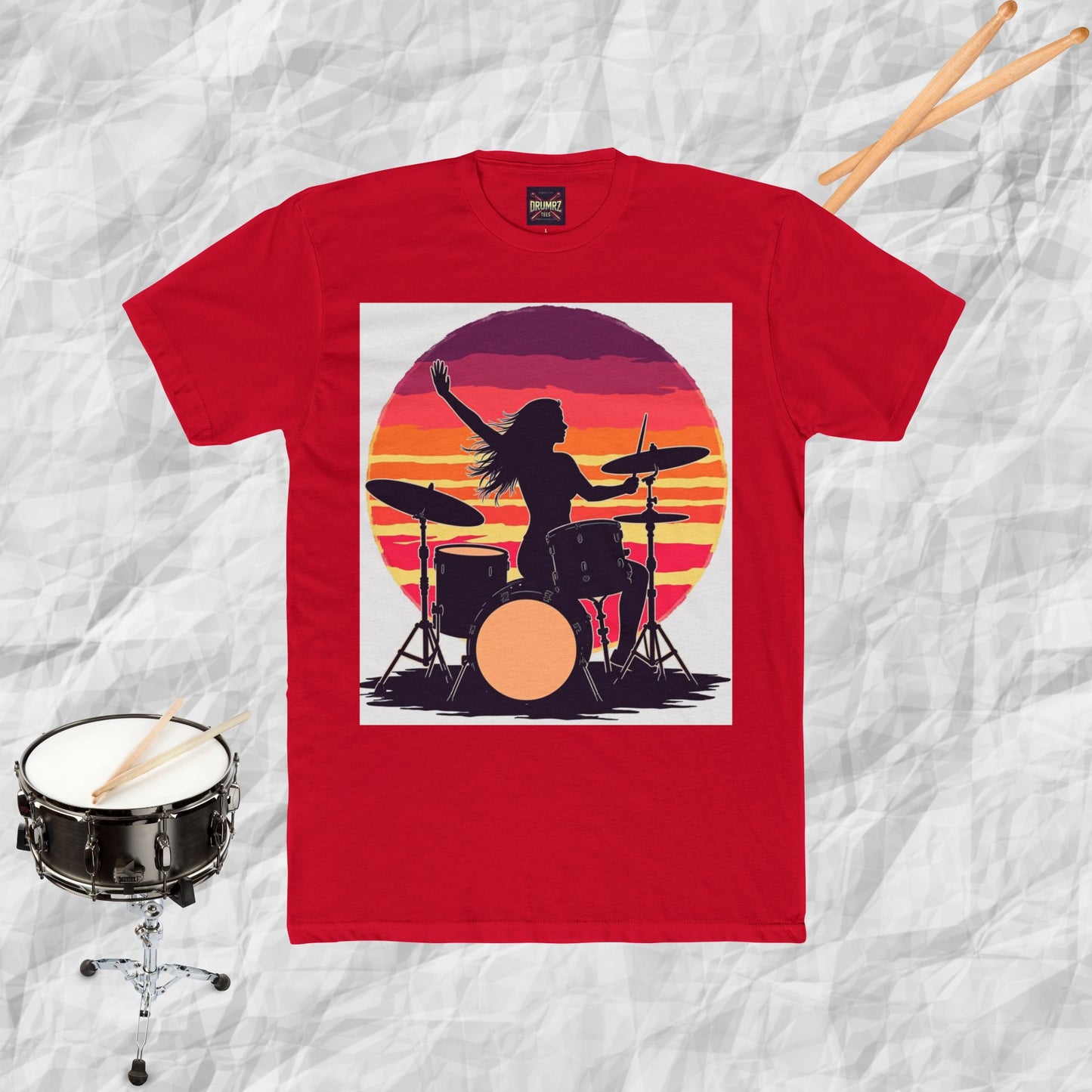 Retro Female Drummer