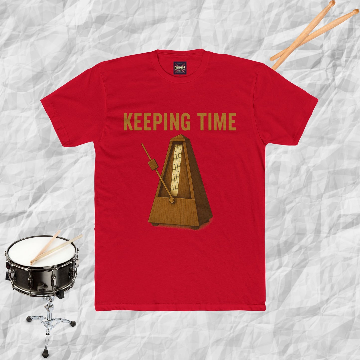 Cotton Tee - Metronome Keeping Time Design