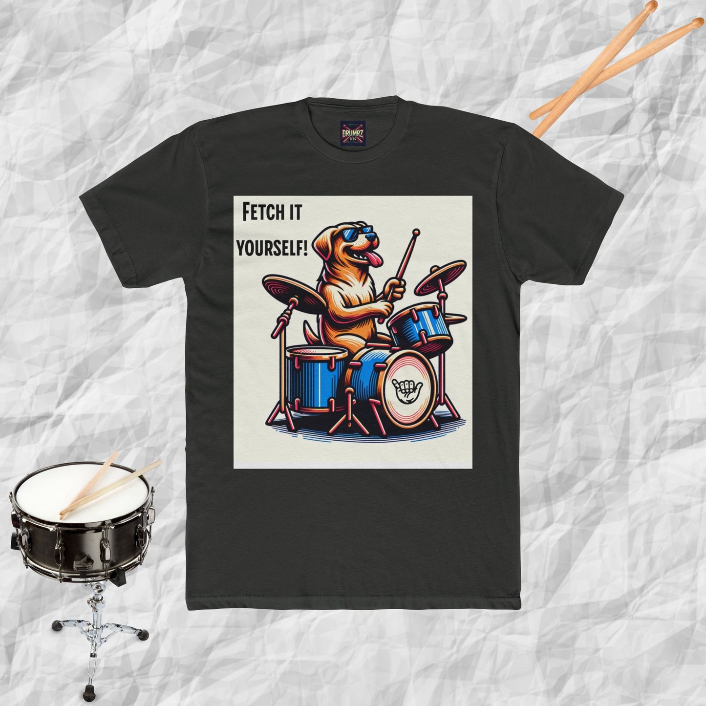 Dog Playing Drums, Fetch It Yourself