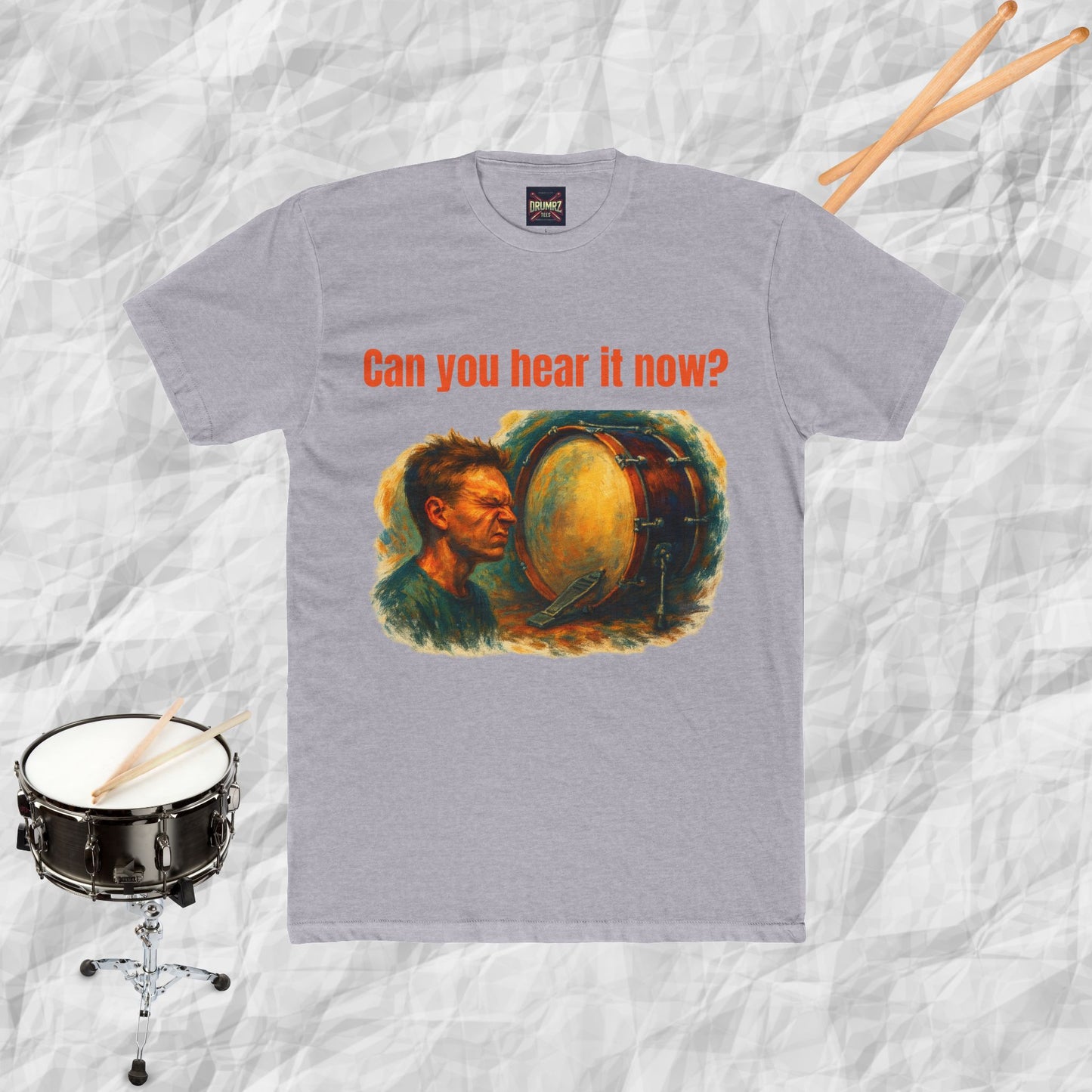 Cotton Tee with Bass Drum Image Design