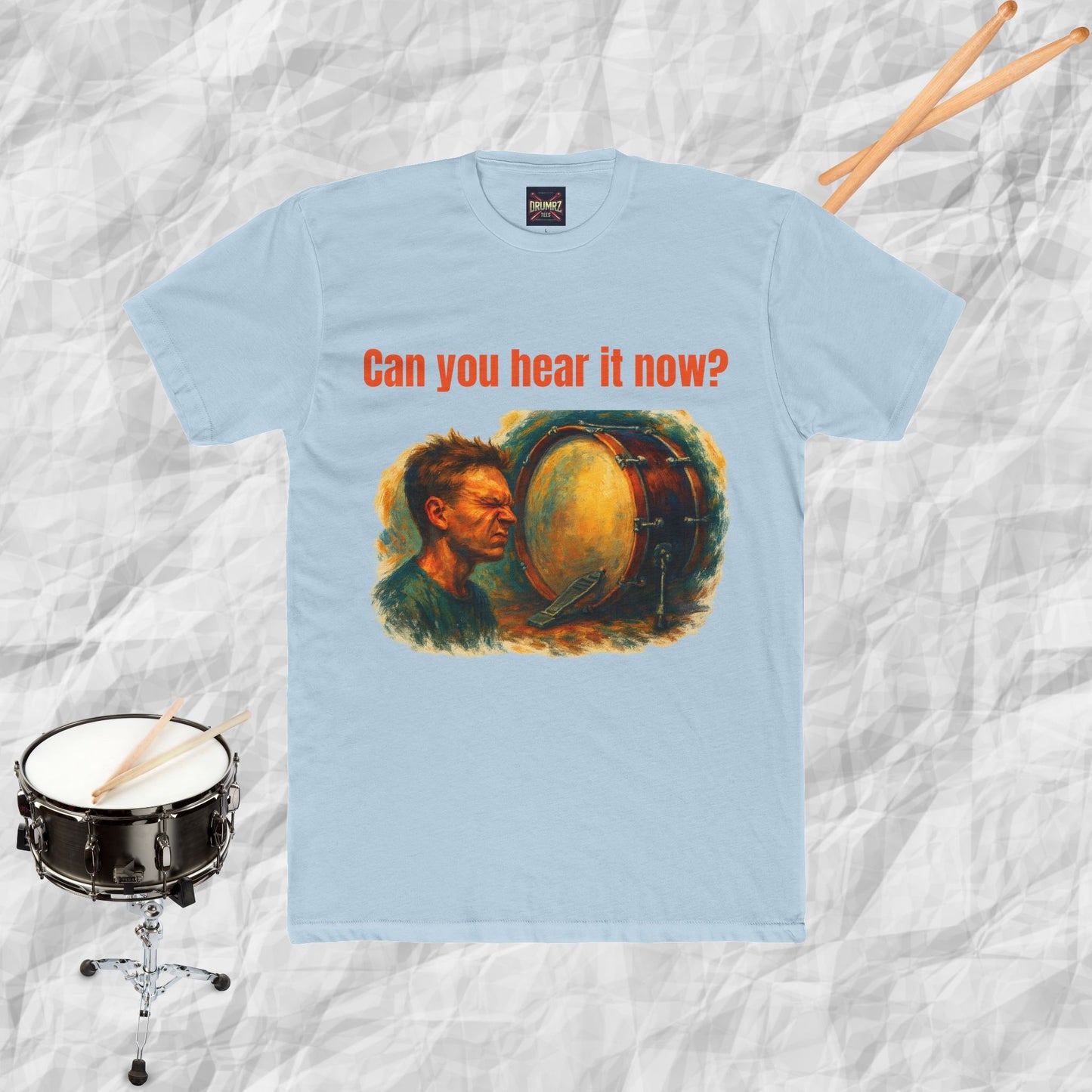 Cotton Tee with Bass Drum Image Design