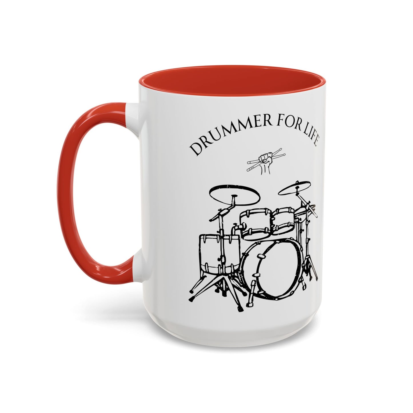 Drummer for Life Ceramic Mug, Musician Coffee Cup, Percussionist Tea Mug, Drumming Gift, Music Lover's Mug
