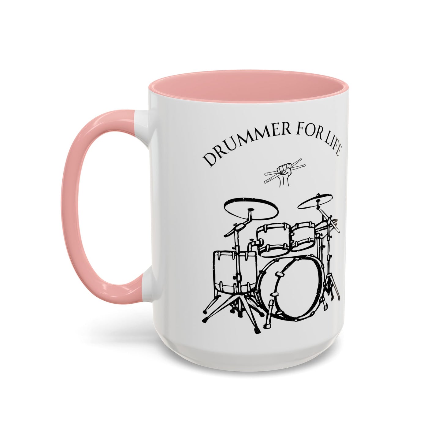Drummer for Life Ceramic Mug, Musician Coffee Cup, Percussionist Tea Mug, Drumming Gift, Music Lover's Mug