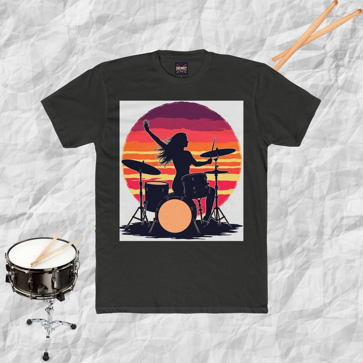 Retro Female Drummer