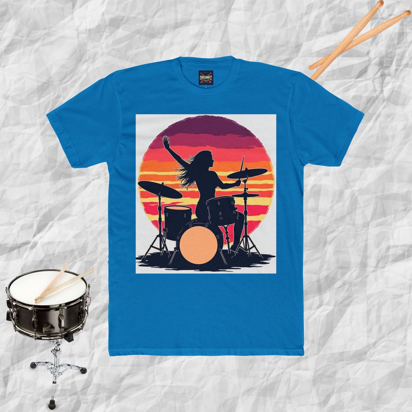 Retro Female Drummer