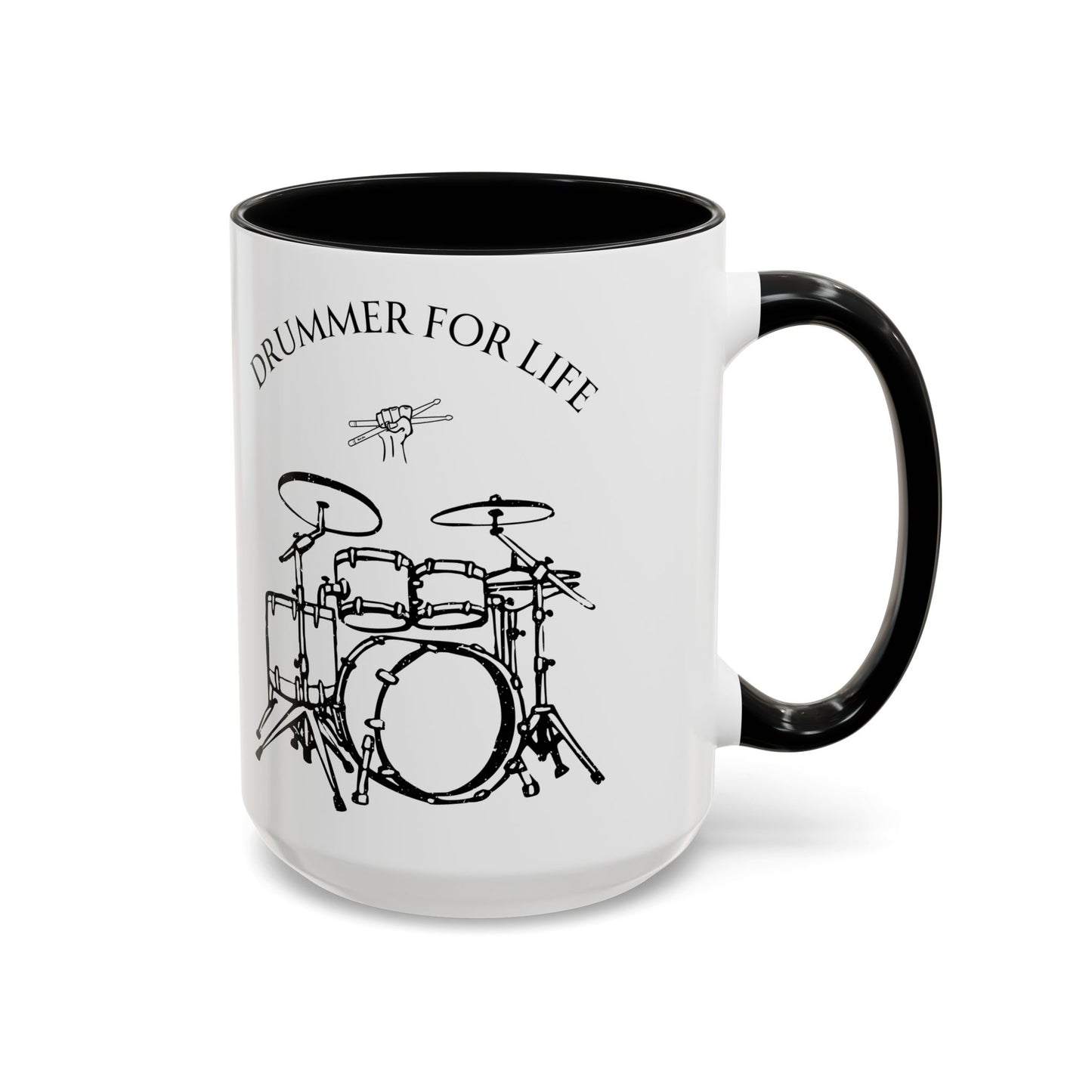 Drummer for Life Ceramic Mug, Musician Coffee Cup, Percussionist Tea Mug, Drumming Gift, Music Lover's Mug