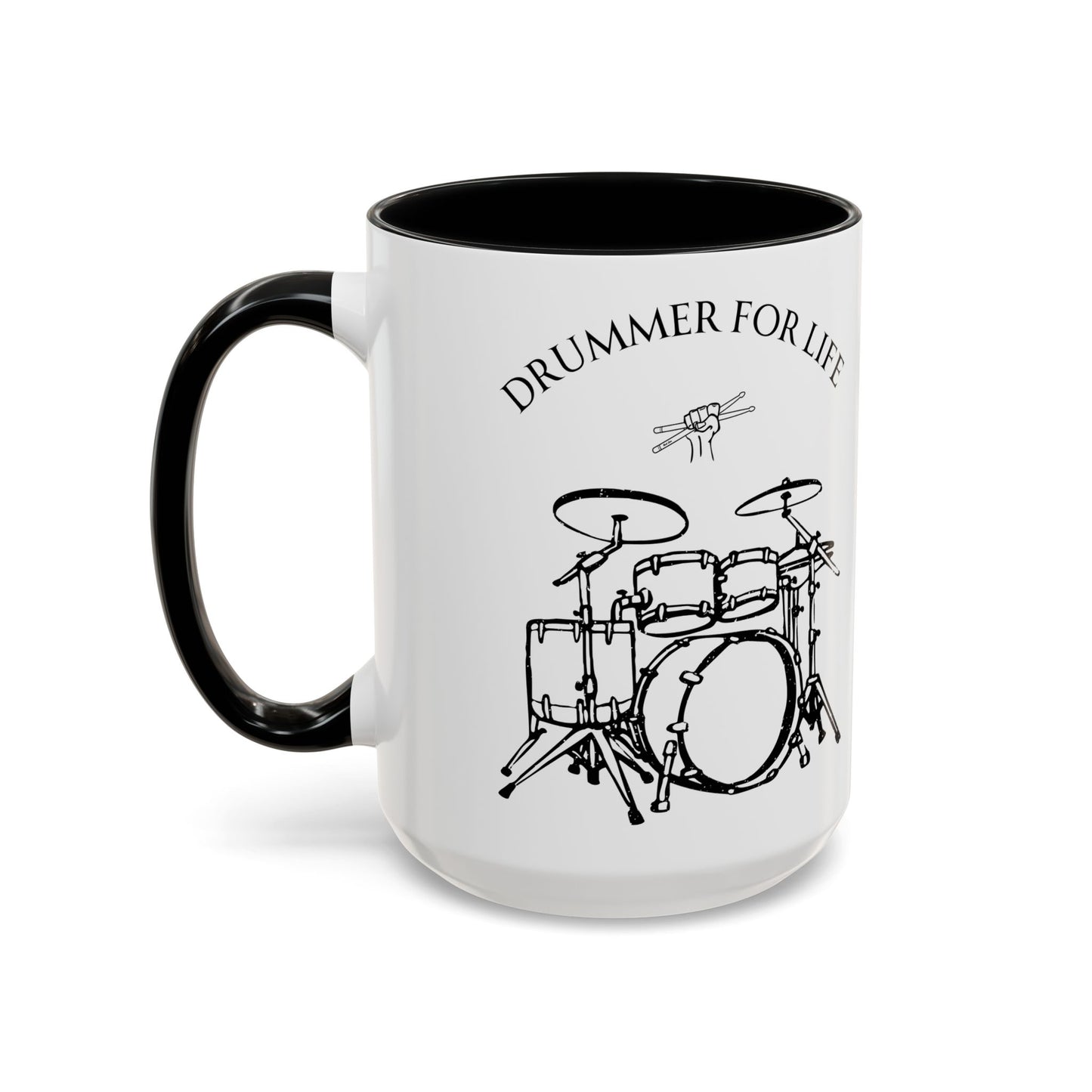 Drummer for Life Ceramic Mug, Musician Coffee Cup, Percussionist Tea Mug, Drumming Gift, Music Lover's Mug