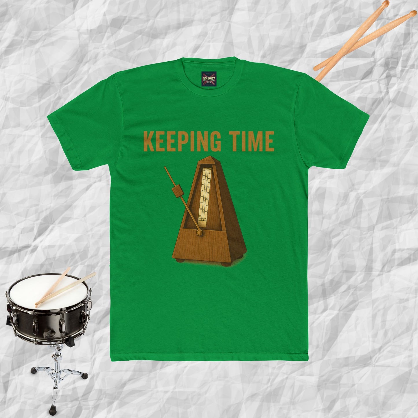Cotton Tee - Metronome Keeping Time Design