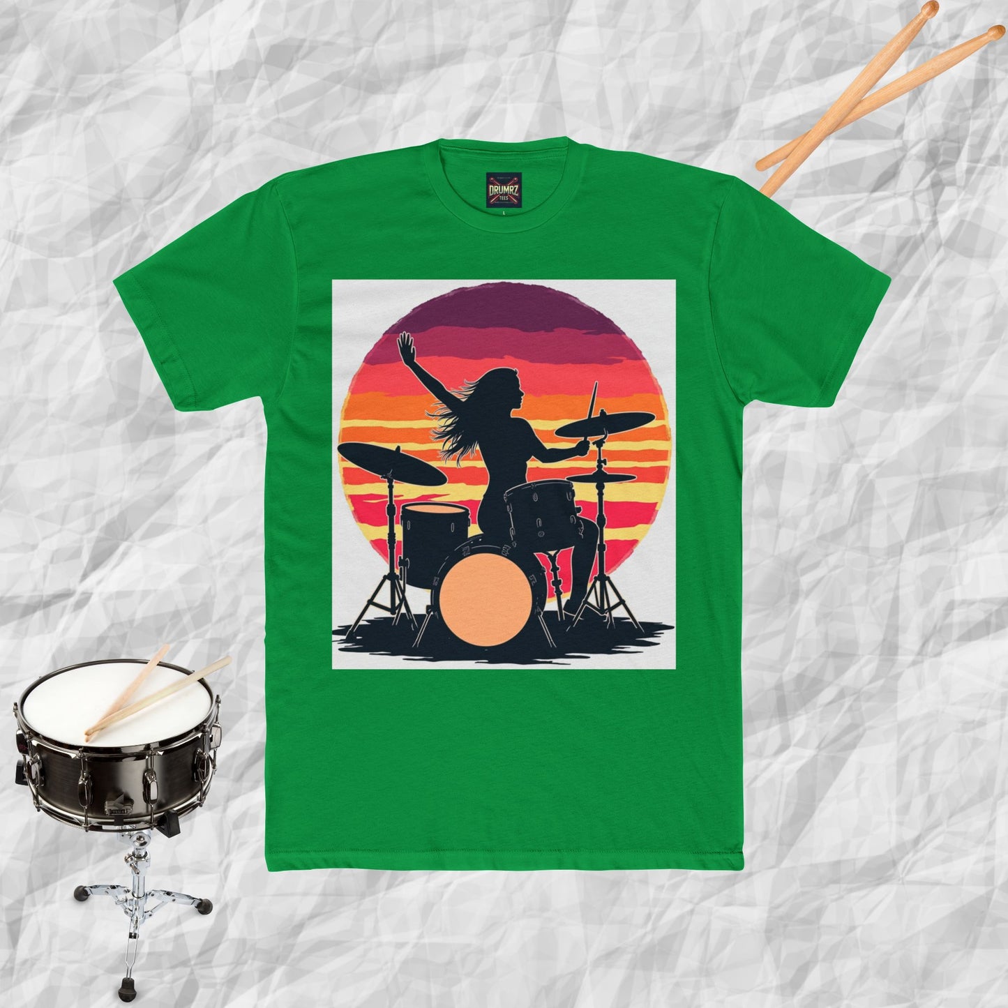 Retro Female Drummer