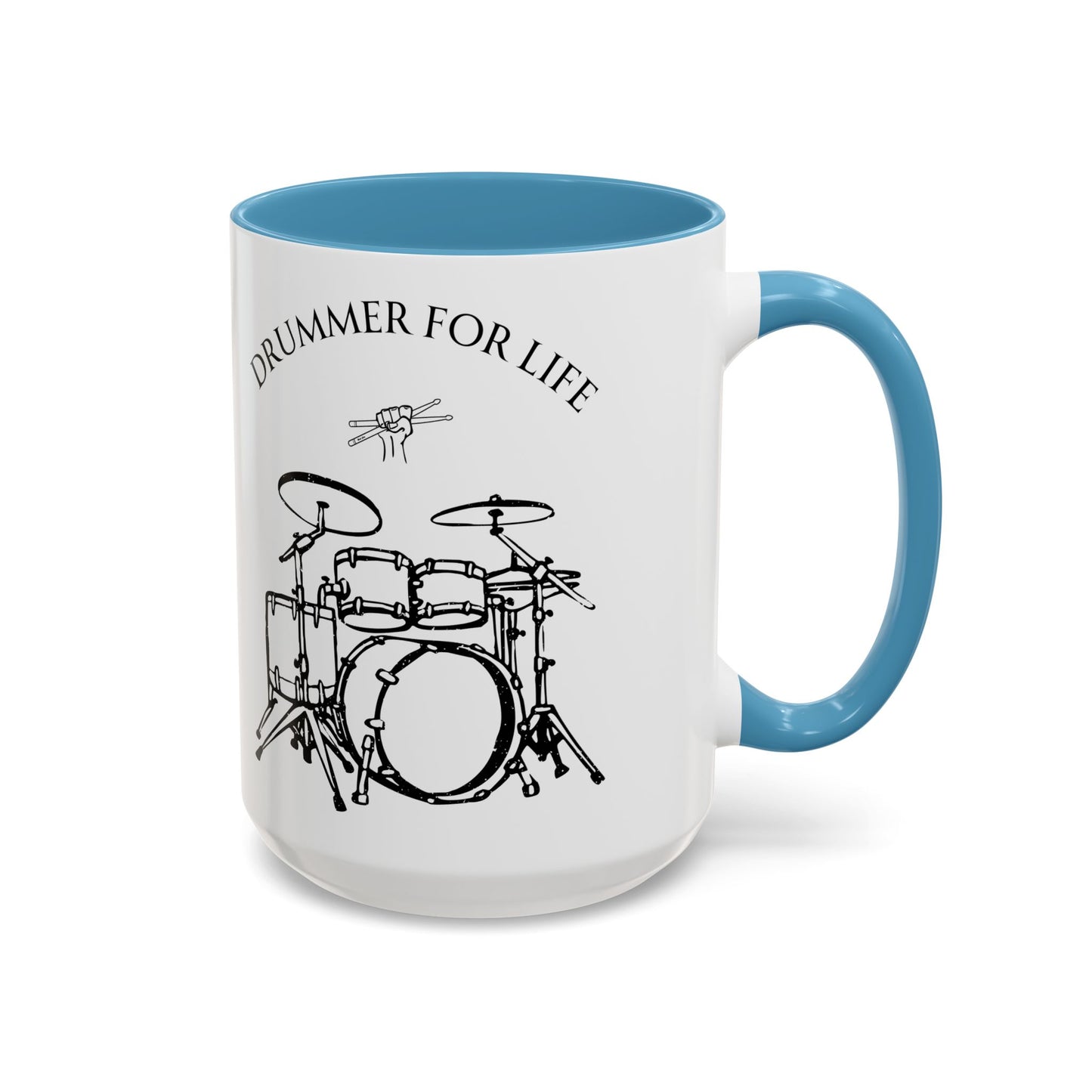 Drummer for Life Ceramic Mug, Musician Coffee Cup, Percussionist Tea Mug, Drumming Gift, Music Lover's Mug