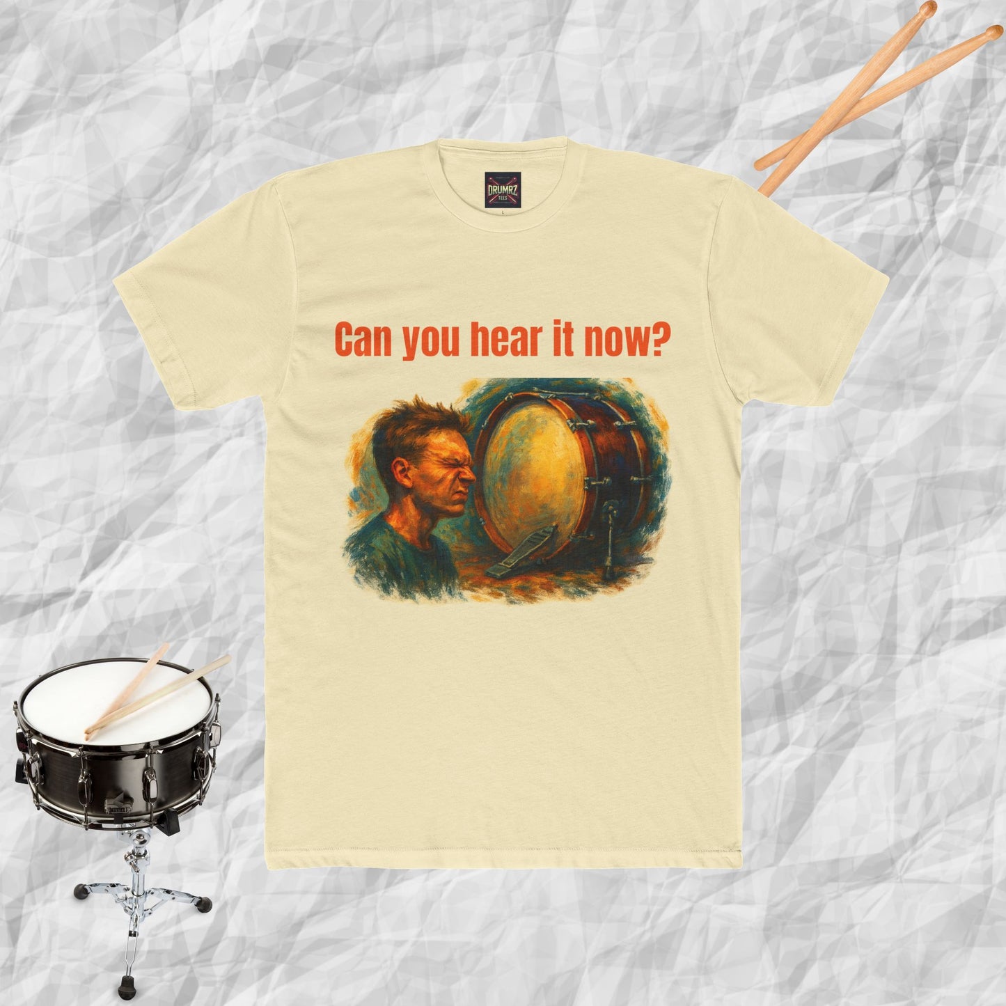 Cotton Tee with Bass Drum Image Design