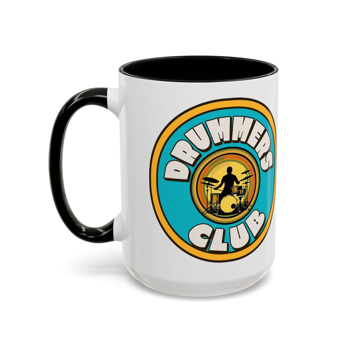 Drummers Club Ceramic Mug, Musician Coffee Cup, Percussionist Tea Mug, Drumming Gift, Music Lover's Mug