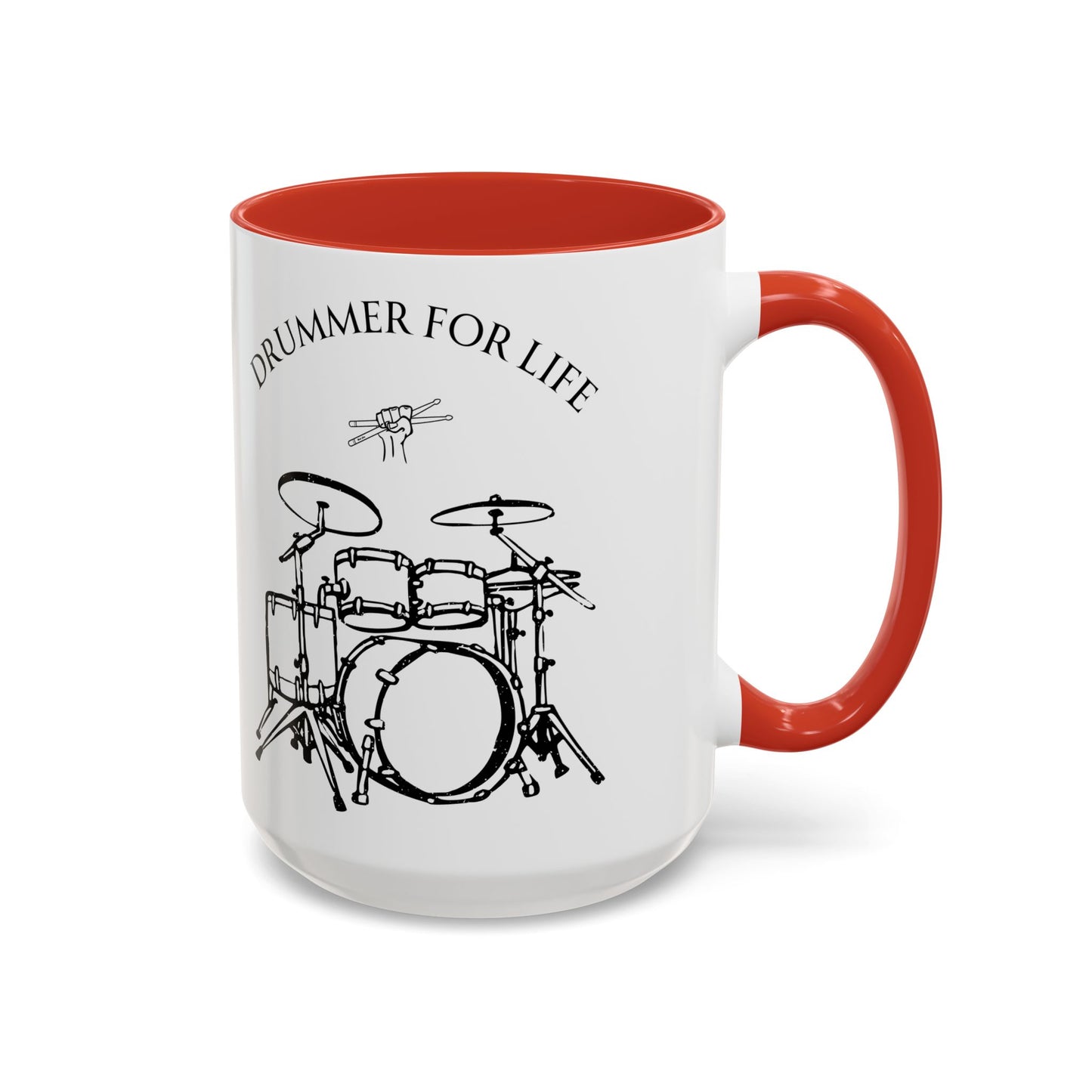 Drummer for Life Ceramic Mug, Musician Coffee Cup, Percussionist Tea Mug, Drumming Gift, Music Lover's Mug