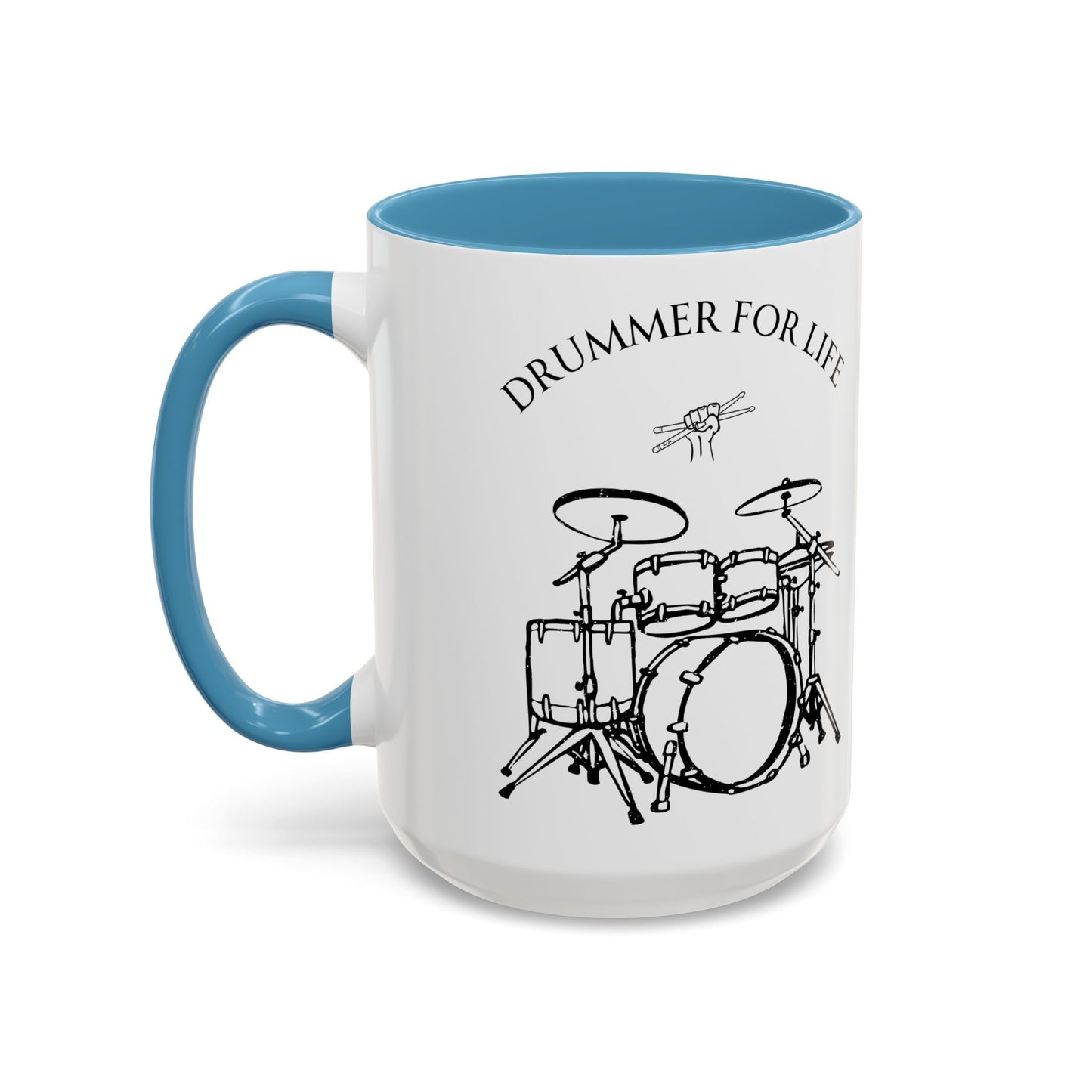 Drummer for Life Ceramic Mug, Musician Coffee Cup, Percussionist Tea Mug, Drumming Gift, Music Lover's Mug