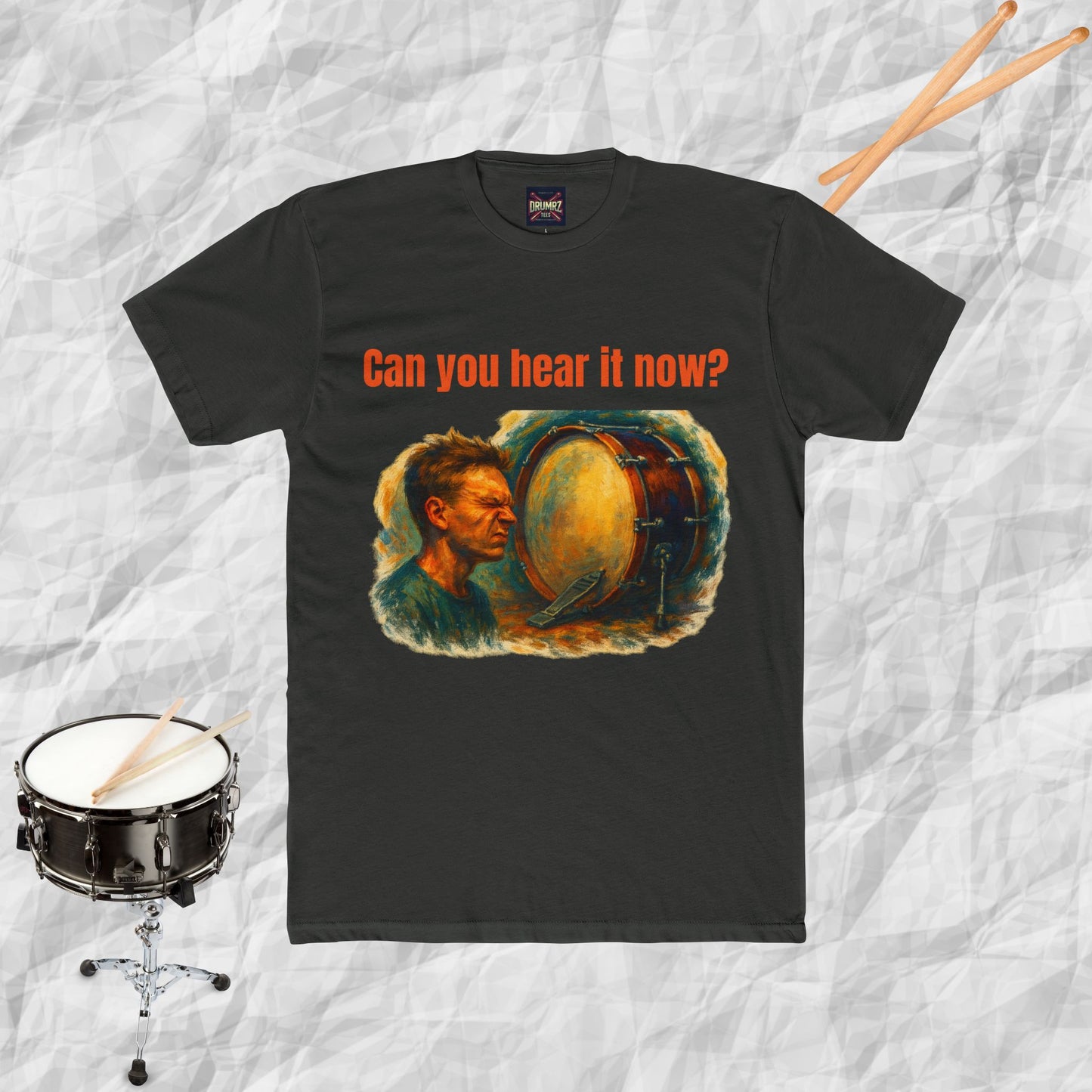 Cotton Tee with Bass Drum Image Design