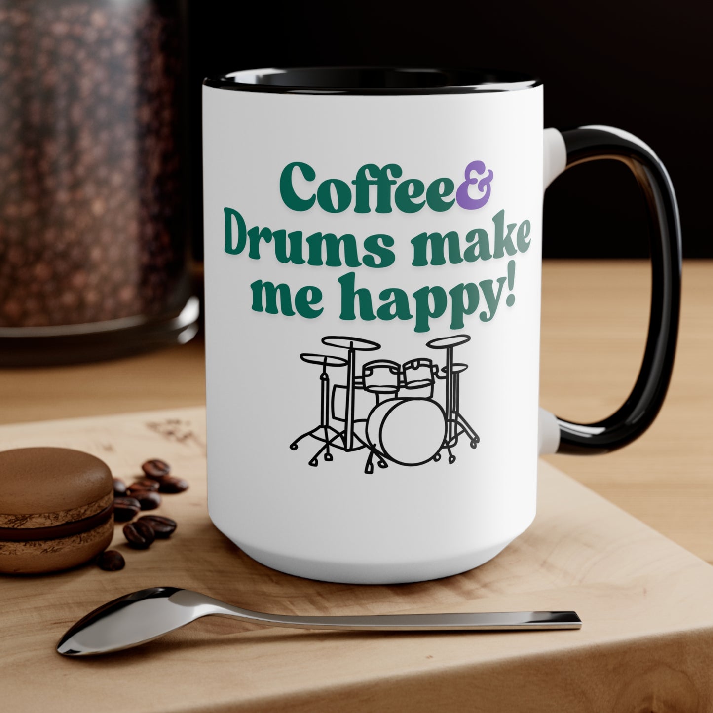 Drummer's Ceramic Mug - Perfect Gift for Musicians, Music Lovers, Birthday, Holiday, Coffee Lover, Drum Enthusiast