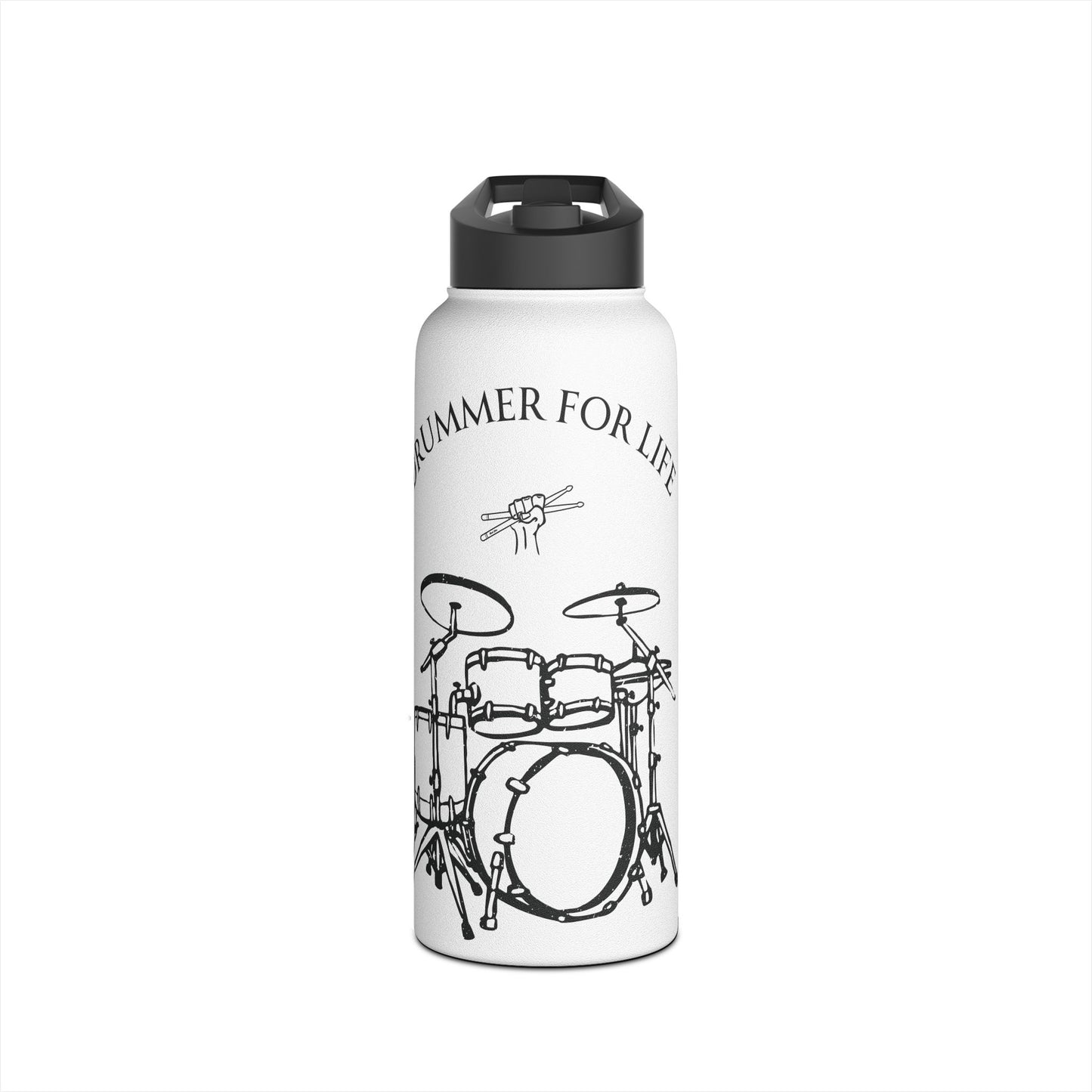 Drummer for Life Water Bottle, Perfect Gift for Musicians, Eco-Friendly Water Container, Durable Sports Hydration, Concert Essentials