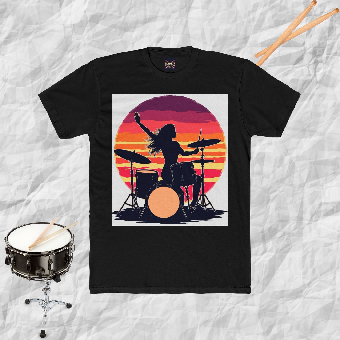 Retro Female Drummer