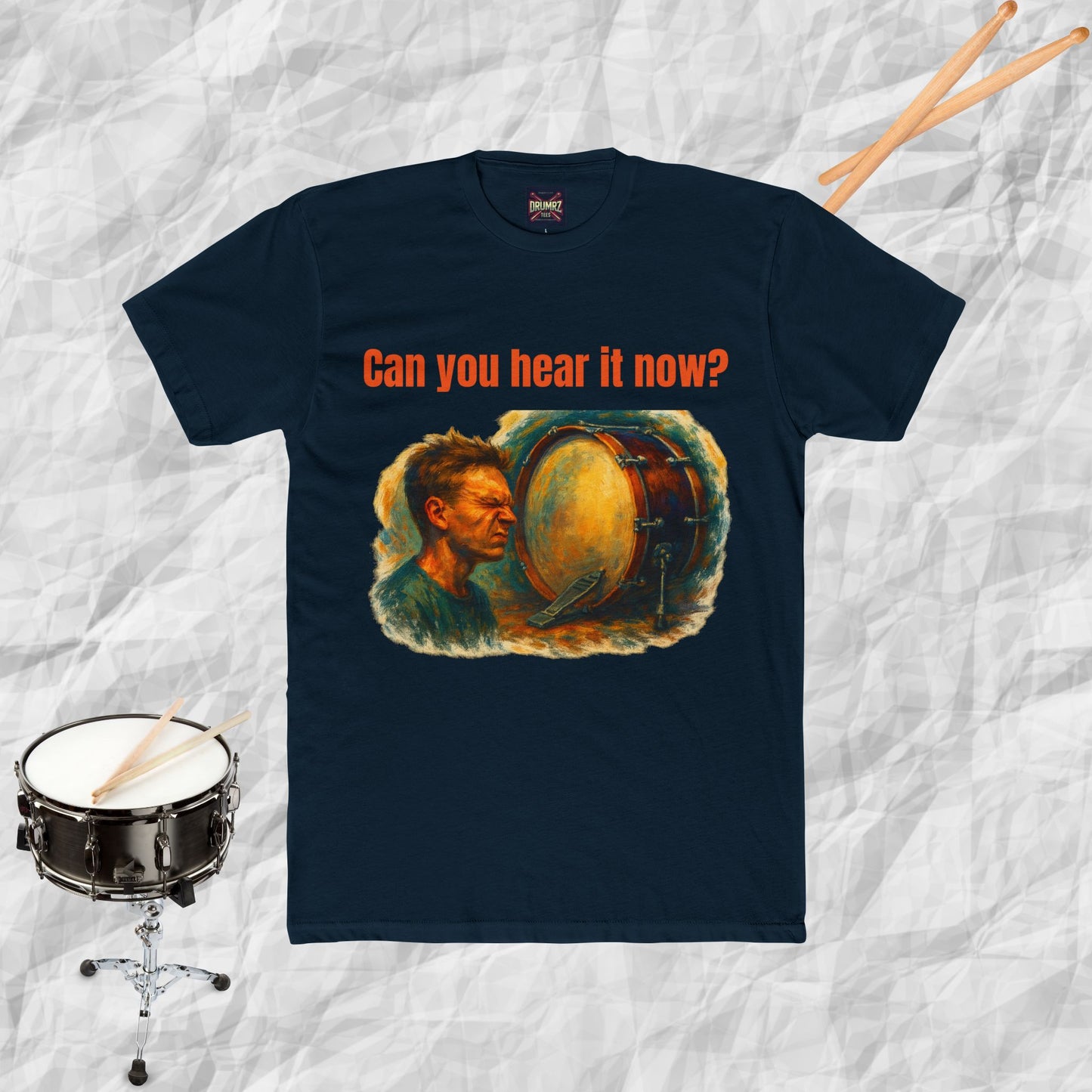 Cotton Tee with Bass Drum Image Design