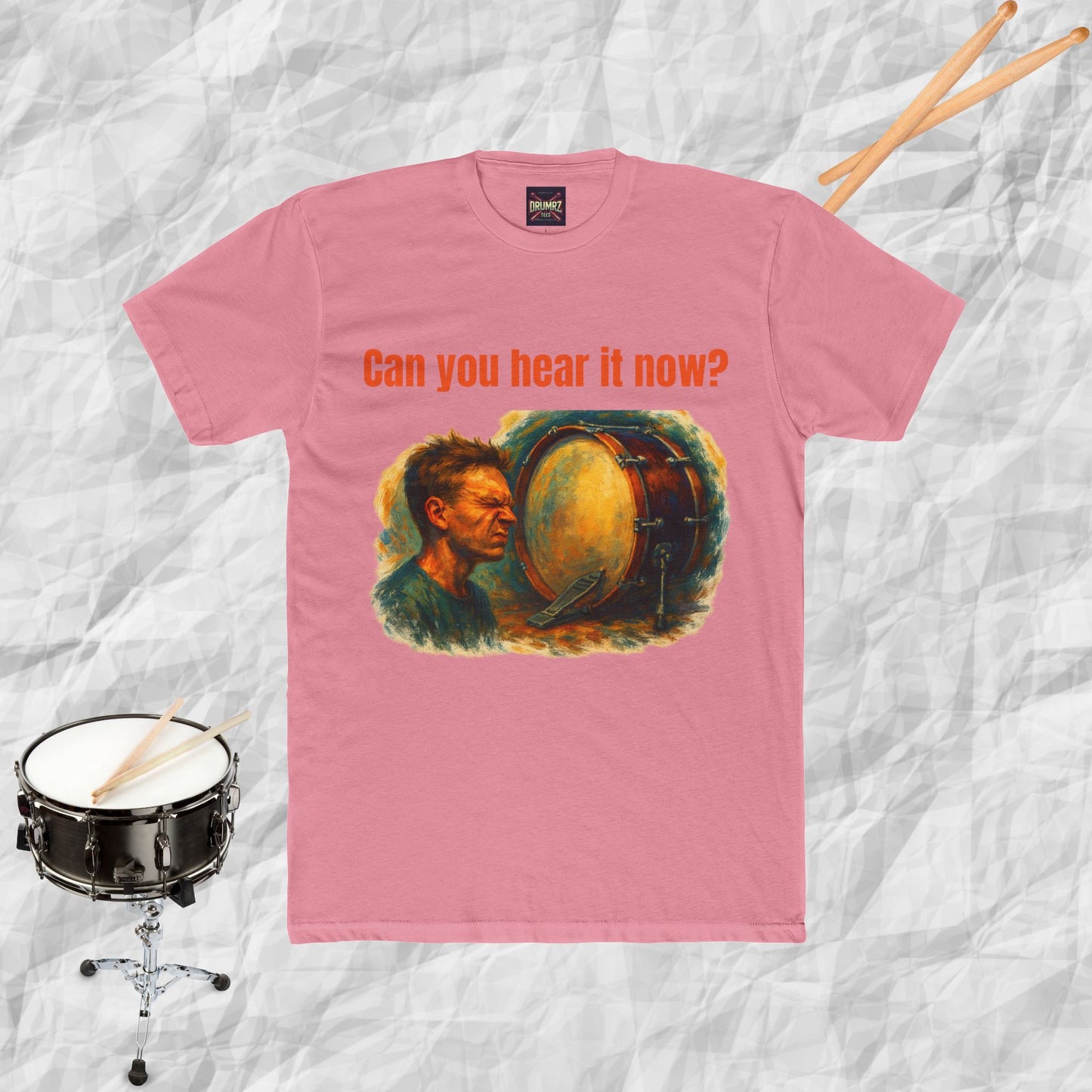 Cotton Tee with Bass Drum Image Design