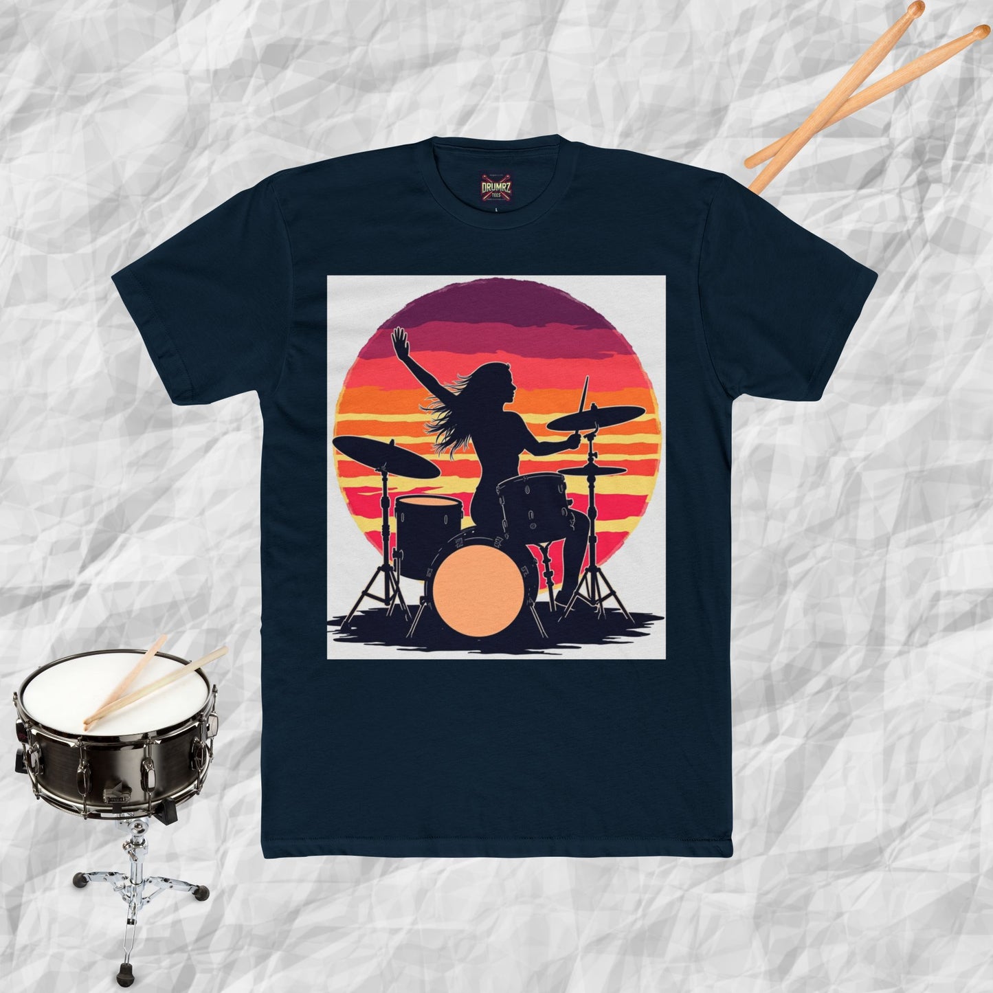 Retro Female Drummer