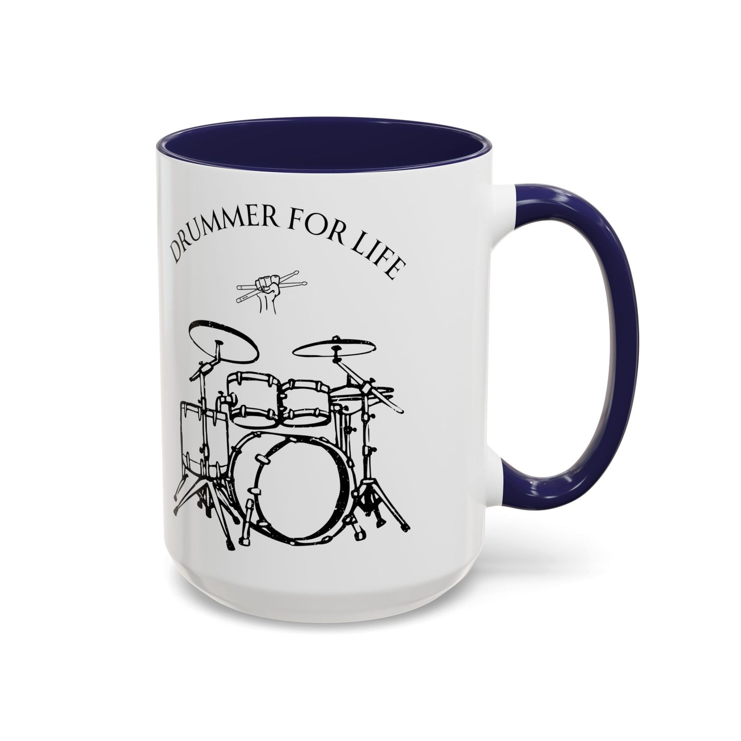 Drummer for Life Ceramic Mug, Musician Coffee Cup, Percussionist Tea Mug, Drumming Gift, Music Lover's Mug