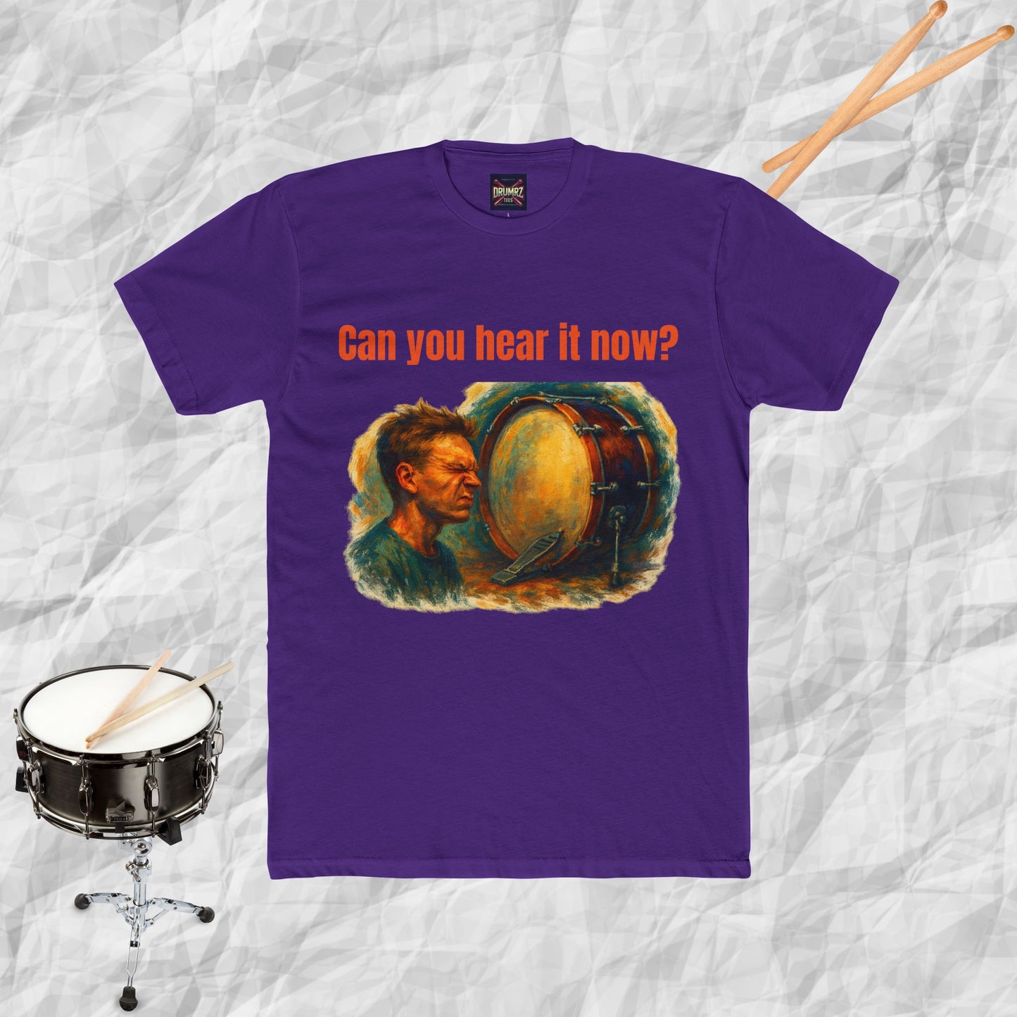 Cotton Tee with Bass Drum Image Design
