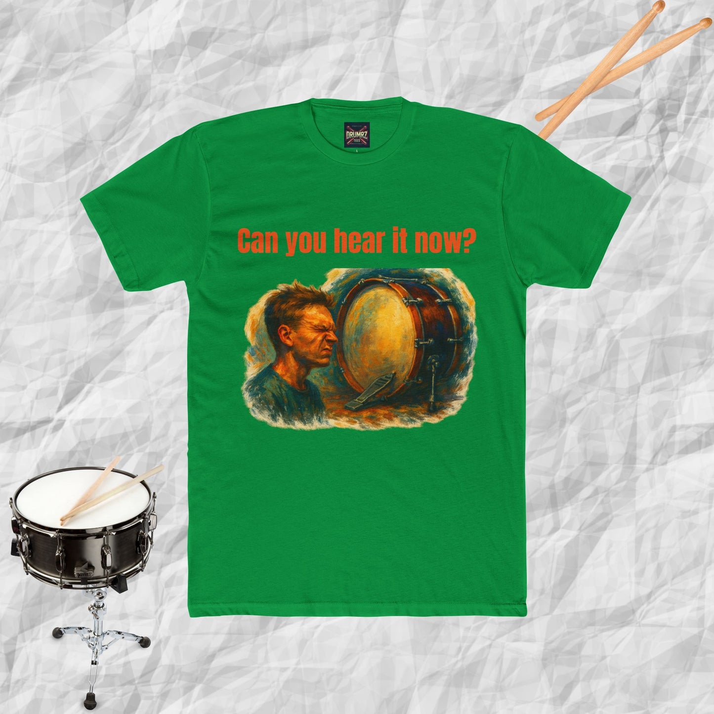 Cotton Tee with Bass Drum Image Design