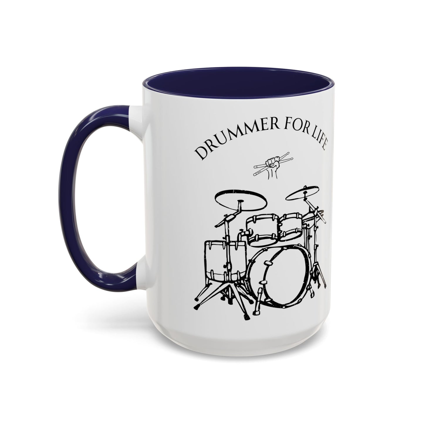 Drummer for Life Ceramic Mug, Musician Coffee Cup, Percussionist Tea Mug, Drumming Gift, Music Lover's Mug