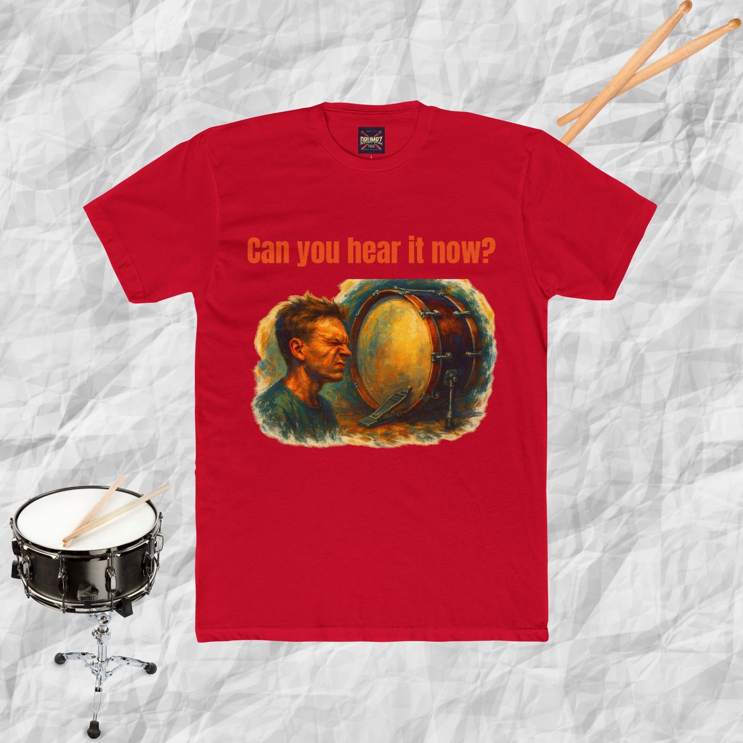 Cotton Tee with Bass Drum Image Design