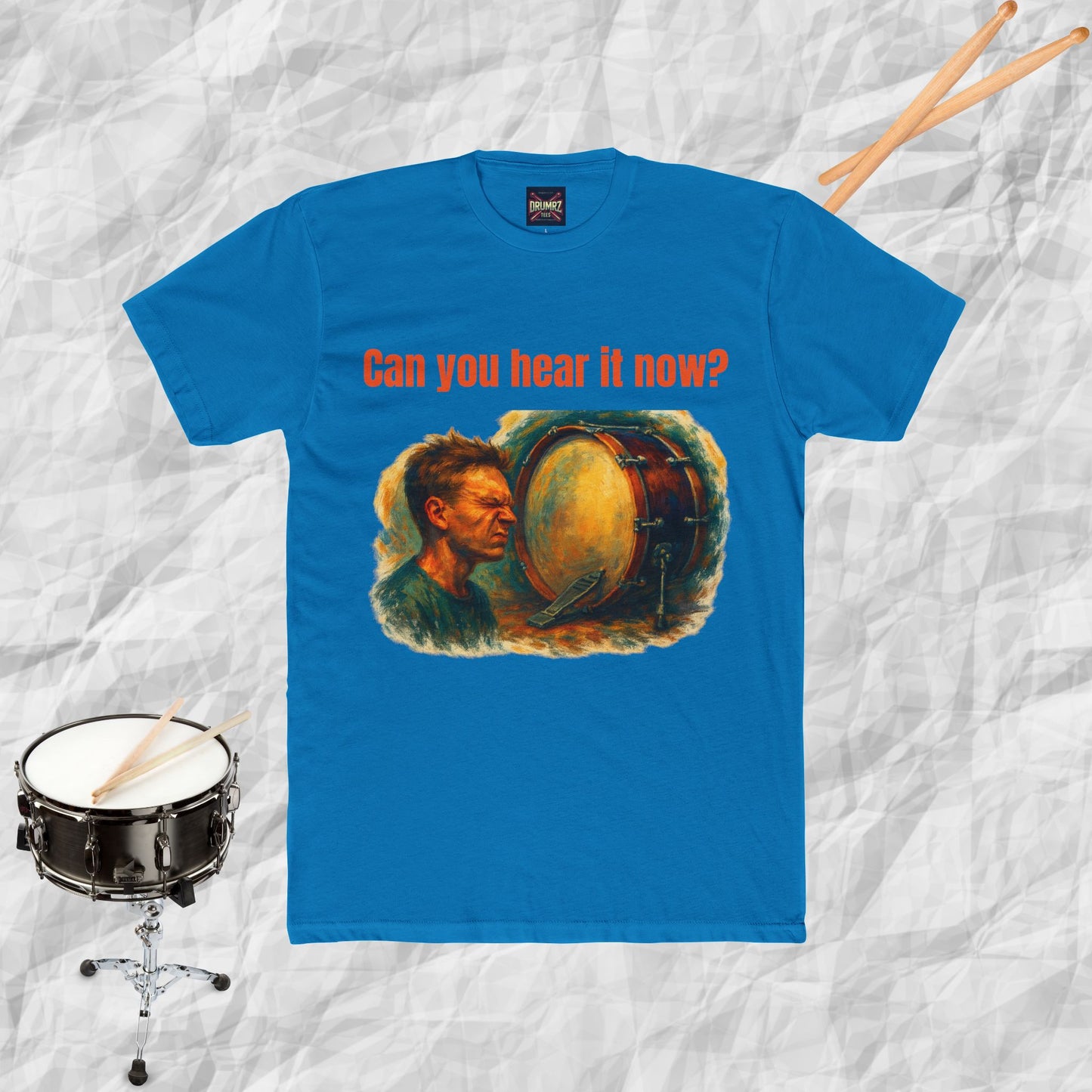 Cotton Tee with Bass Drum Image Design