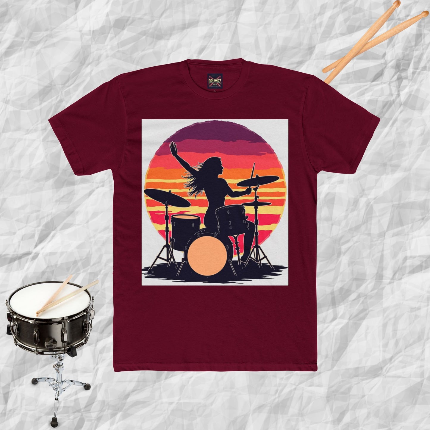 Retro Female Drummer