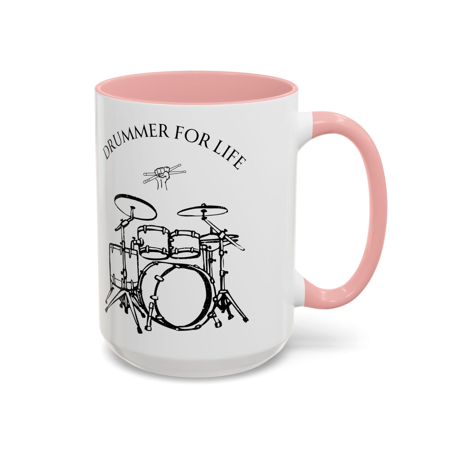 Drummer for Life Ceramic Mug, Musician Coffee Cup, Percussionist Tea Mug, Drumming Gift, Music Lover's Mug