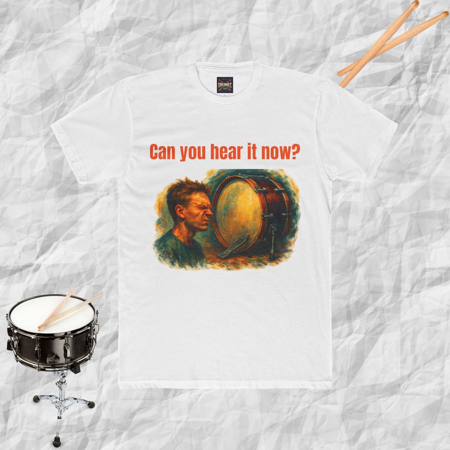 Cotton Tee with Bass Drum Image Design