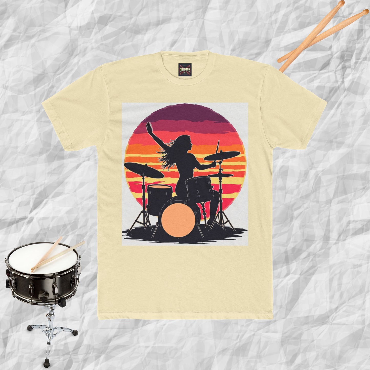 Retro Female Drummer