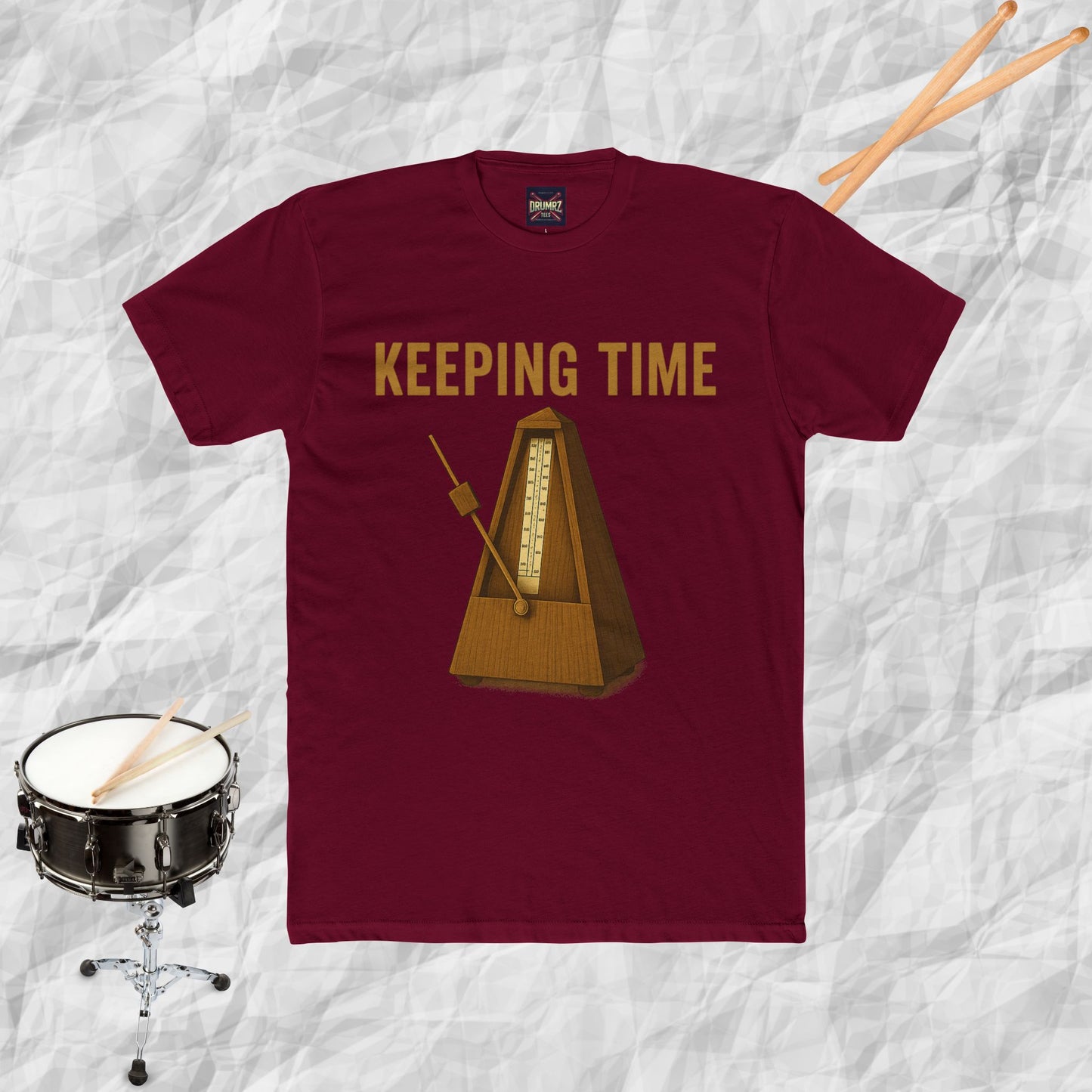 Cotton Tee - Metronome Keeping Time Design