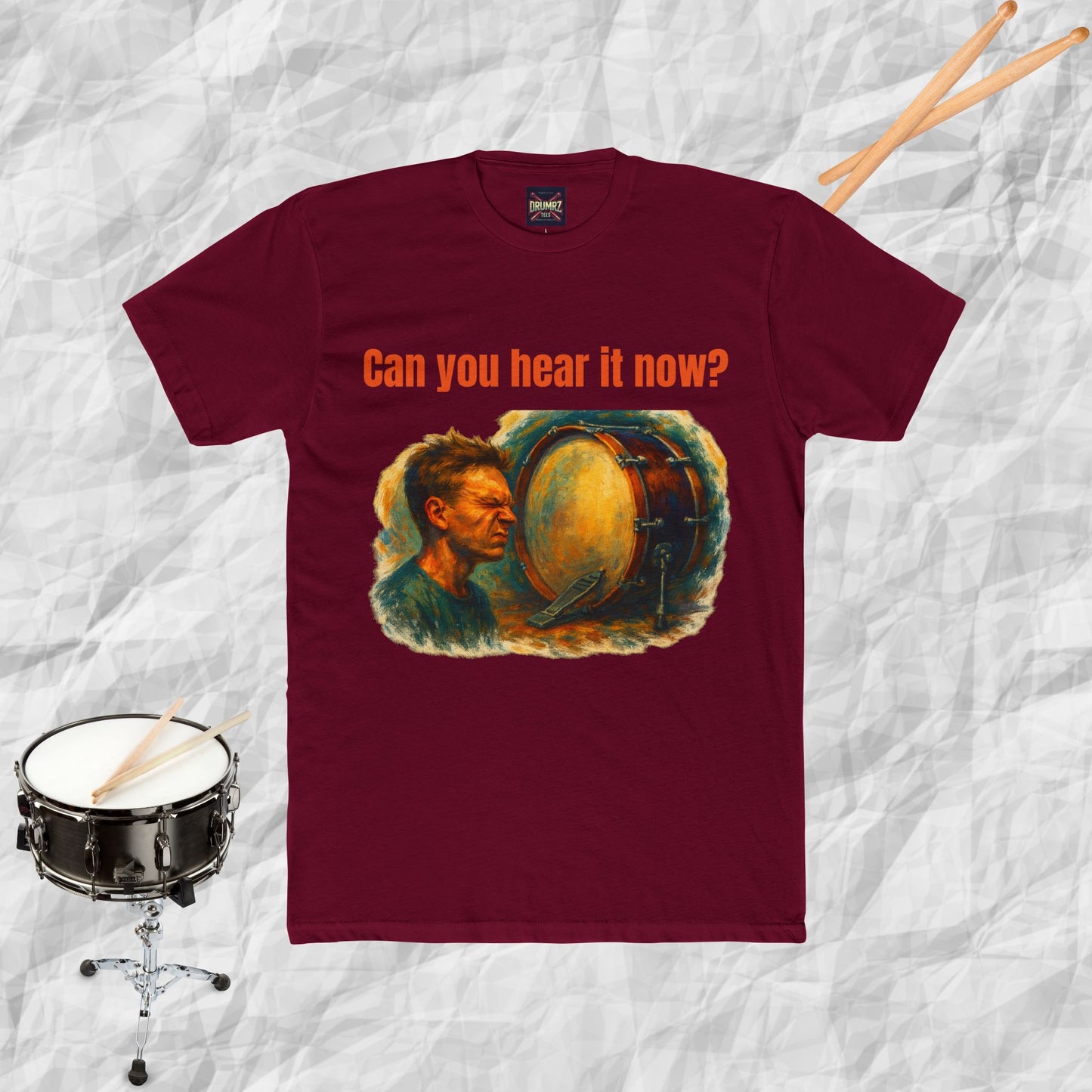 Cotton Tee with Bass Drum Image Design