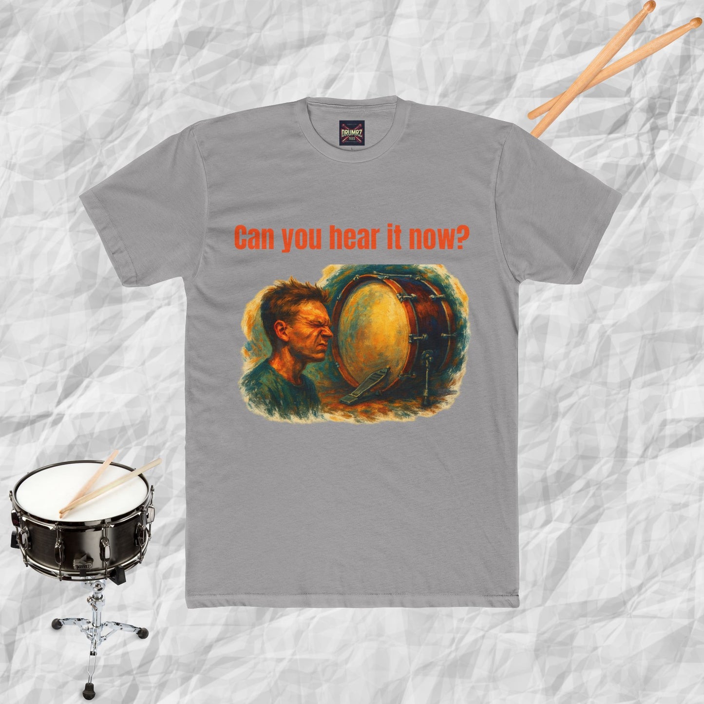 Cotton Tee with Bass Drum Image Design